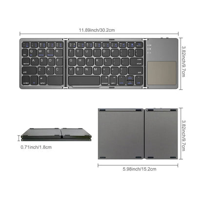 Sammenleggbart tastatur med trackpad bluetooth