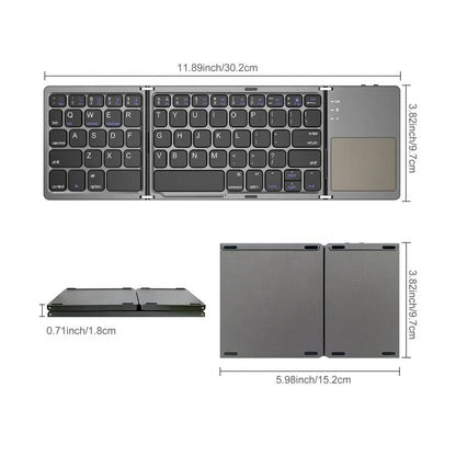 Sammenleggbart tastatur med trackpad bluetooth