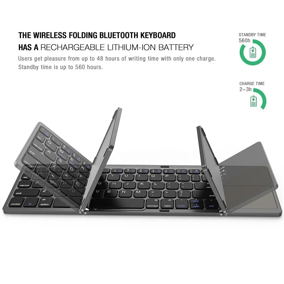 Sammenleggbart tastatur med trackpad bluetooth