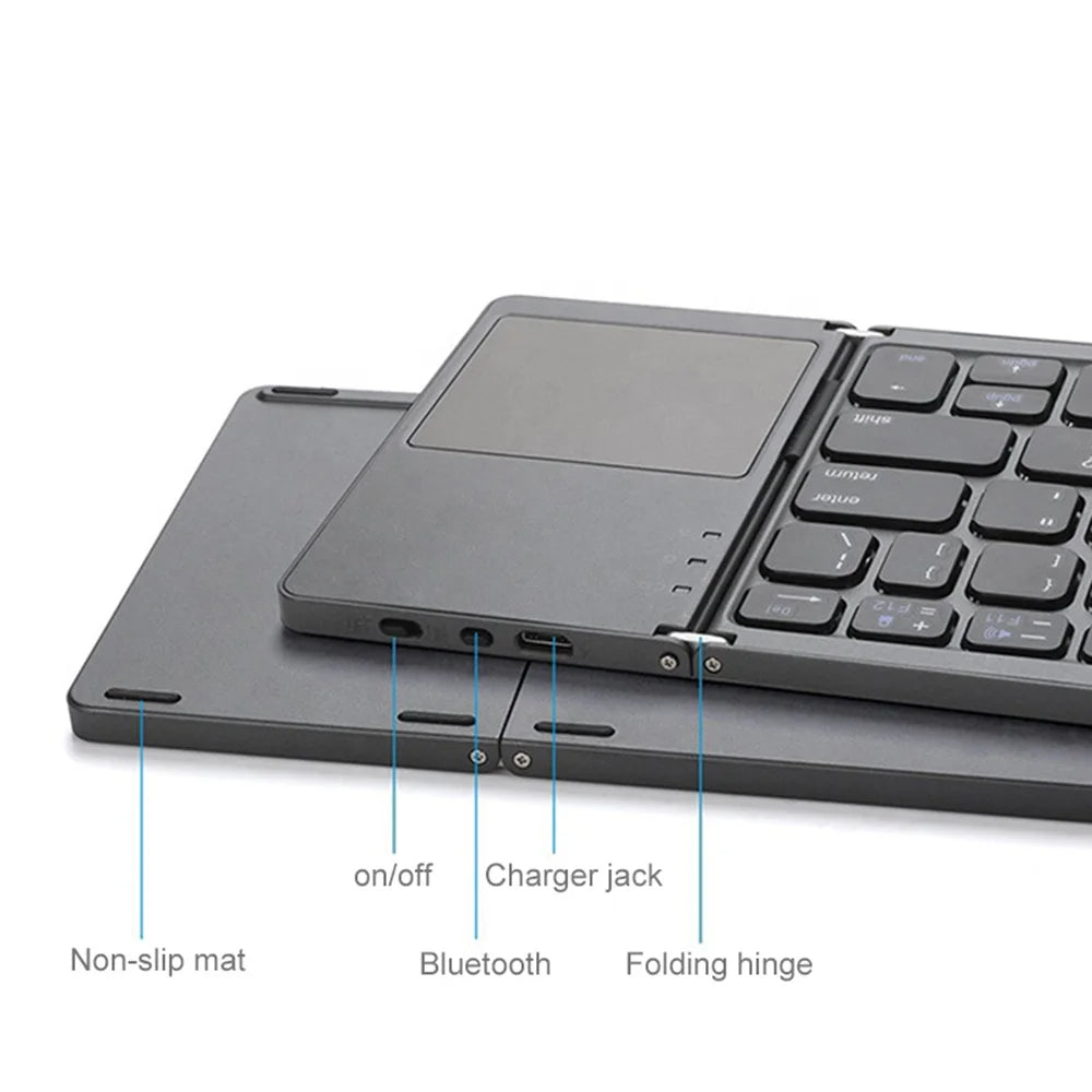 Sammenleggbart tastatur med trackpad bluetooth